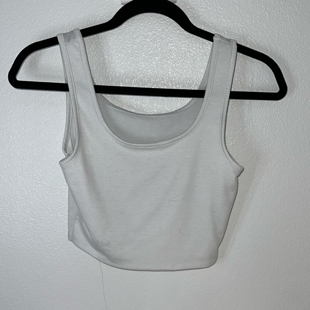 White cropped tank top